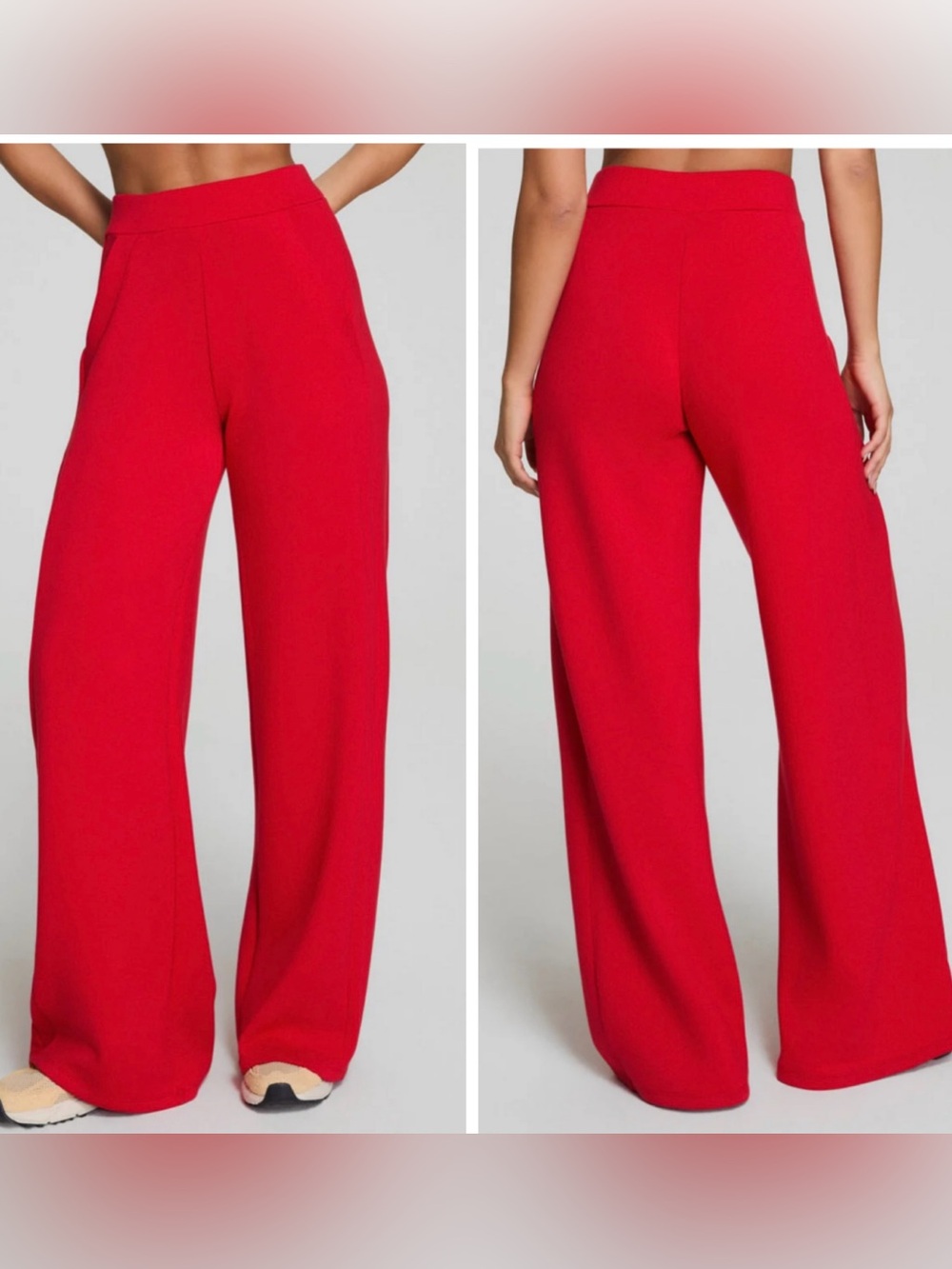 Spanx AirEssentials Wide Leg Track Pant in Red Size XL